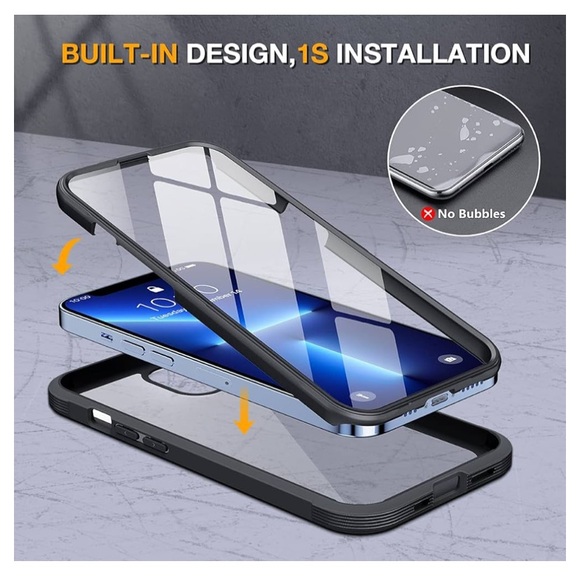 New Miracase Glass Case for iPhone 13 Pro Max 6.7 inch Clear/Black In Box - Picture 11 of 15